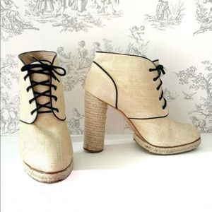 Loeffler Randall Espadrilles Straw Ankle Boots